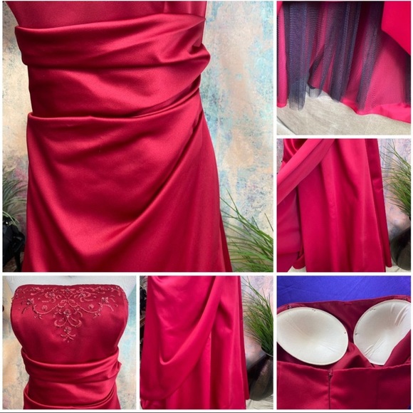 David’s Bridal Gorgeous Red Prom Formal Gala Gown - Picture 8 of 14